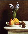 Still Life Hyacinths and Fruit by Henri Fantin-Latour